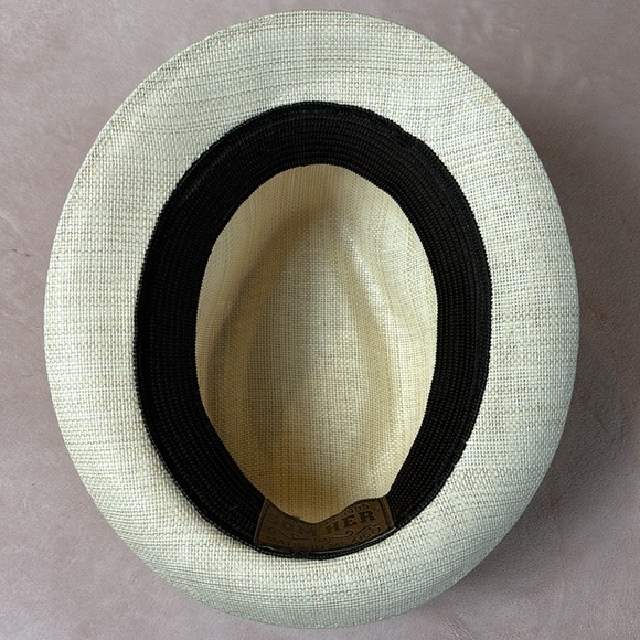 Som-Her Straw Fedora Hat Classic Teardrop Size M